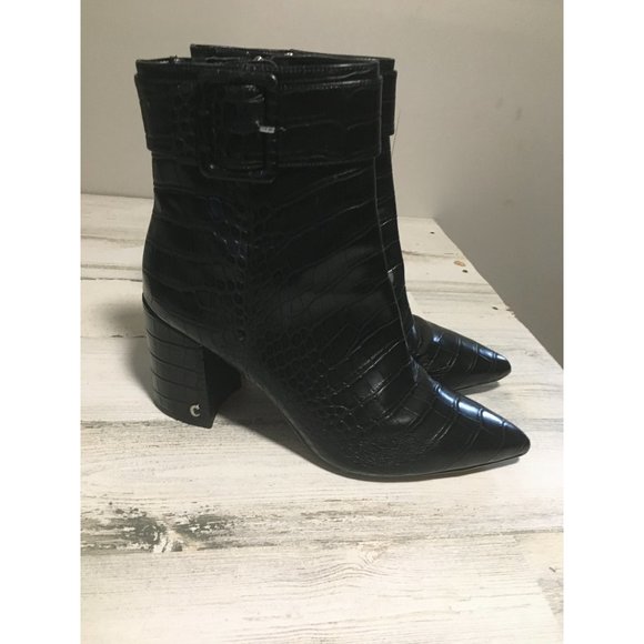 Circus by Sam Edelman Hardee woman’s high ankle zip black faux alligator size 10 - Picture 1 of 9